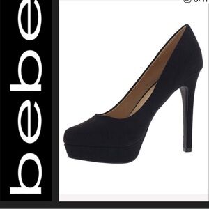 Bebe Classic Black Platform Heels